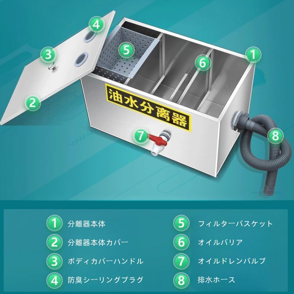 業務用クリストラップ Amazon.co.jp: Bxzzuisグリストラップ ステンレス製 油水分離器